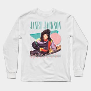 Janet Jackson / 80s Aesthetic Retro Fan Design Long Sleeve T-Shirt